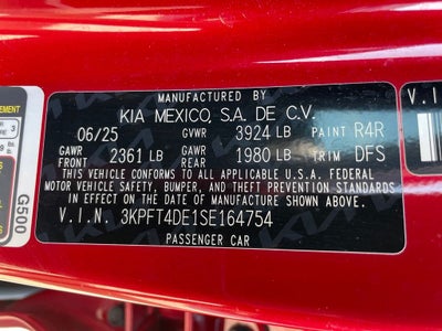 2025 Kia K4 LXS - KIA CERTIFIED / BLIND SPOT ASSIST