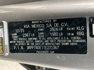 2026 Kia K4 LXS