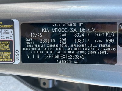 2026 Kia K4 EX
