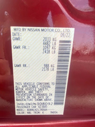 2023 Nissan Altima 2.5 SV