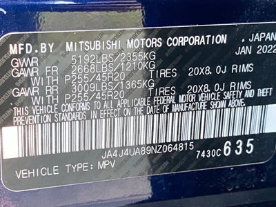 2022 Mitsubishi Outlander SE LOW MILES