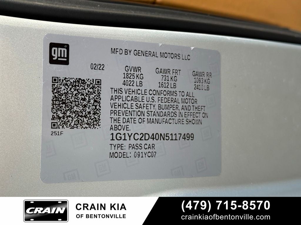 2022 Chevrolet Corvette Stingray 3LT