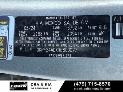 2024 Kia Forte LXS - KIA CPO / CARFAX ONE OWNER