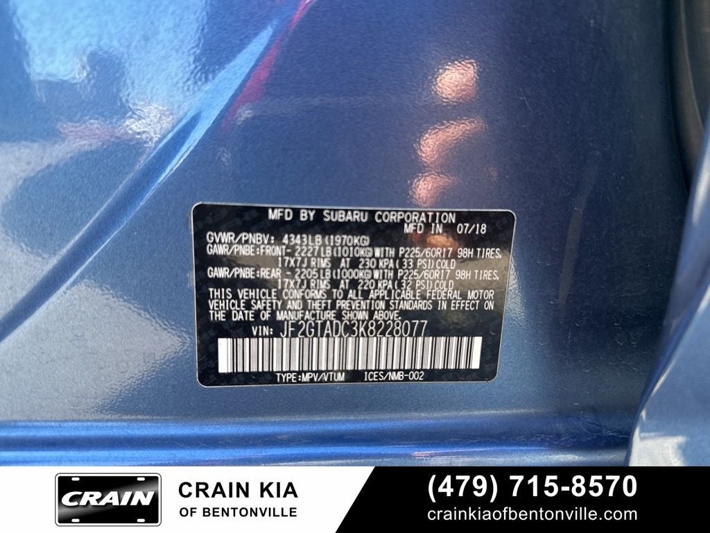 2019 Subaru Crosstrek 2.0i Premium - AWD / SUNROOF