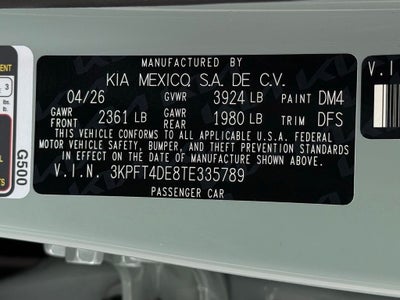2026 Kia K4 LXS