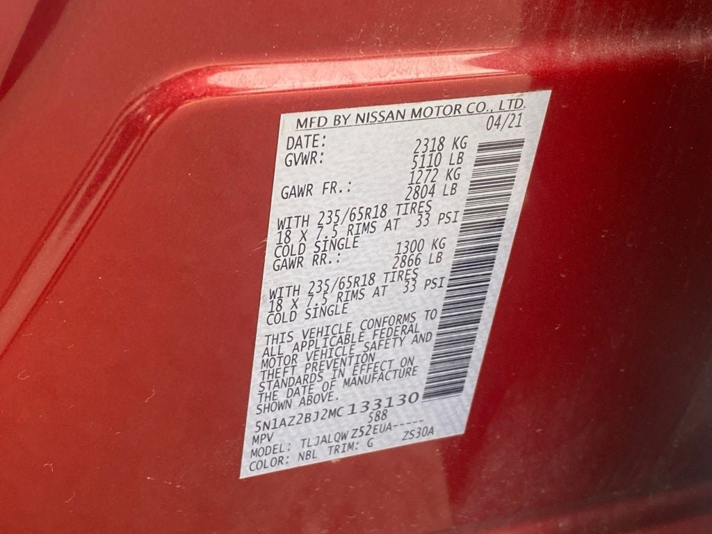 2021 Nissan Murano SV POWER SEAT / PUSH BUTTON START