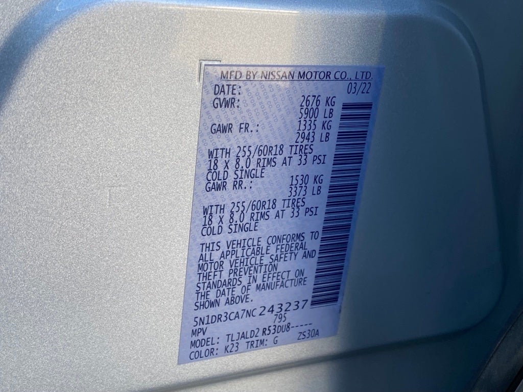 2022 Nissan Pathfinder SL 3RD ROW / HEATED SEATS / NAV