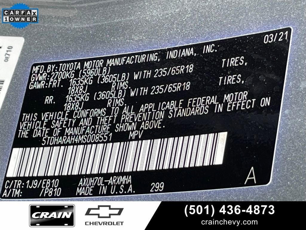 2021 Toyota Highlander Hybrid XLE