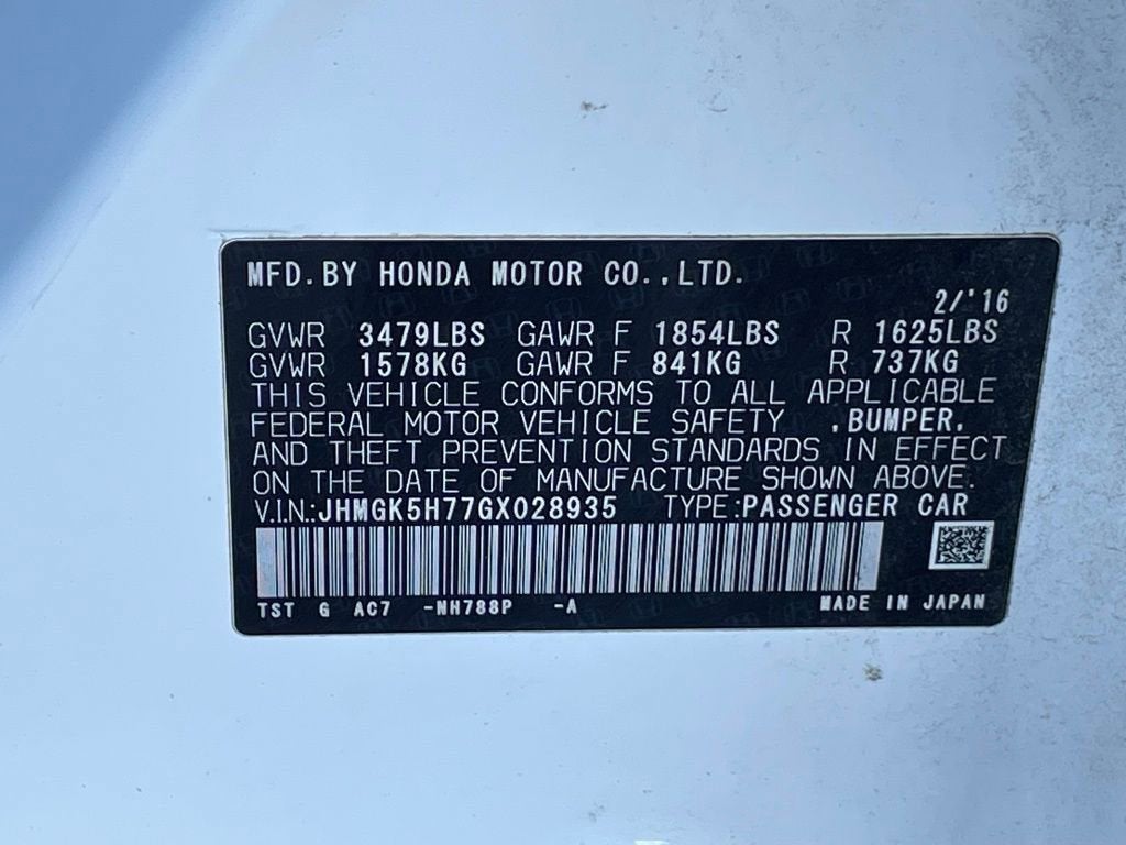 2016 Honda Fit EX